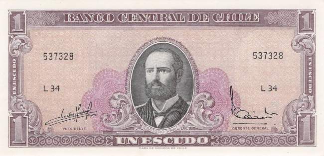 1 Escudo Chile p135A b-2